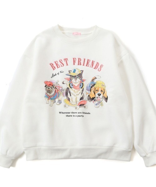 Belle Cie(ベルシー)の「カジュアルでデイリー使いにピッタリ アニマルプリント裏起毛スウェット(スウェット・レディース・ネイビー/オートミール/ホワイト・FREE)」の13枚目の写真