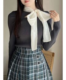 リボン付きグレーのニットセーター リボンニットセーター - グレー | ZARA Japan / 日本