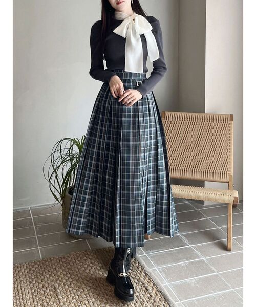 MERCURYDUO(マーキュリーデュオ)の「異素材リボンカットアウトニット(ニット/セーター・レディース・ブラック/ベビーピンク/チャコールグレー/ブルー/アイボリー/ピンク・FREE)」の9枚目の写真