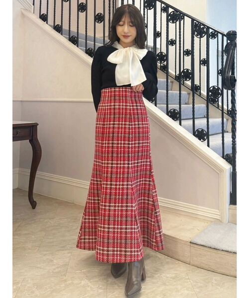 MERCURYDUO(マーキュリーデュオ)の「異素材リボンカットアウトニット(ニット/セーター・レディース・ブラック/ベビーピンク/チャコールグレー/ブルー/アイボリー/ピンク・FREE)」の18枚目の写真