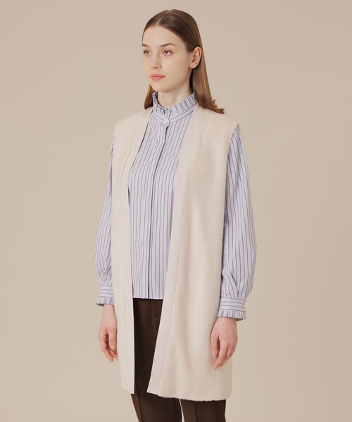MACKINTOSH LONDON(マッキントッシュ ロンドン)の「スライトラスターストレッチシャギーコンビジレ(ベスト・レディース・ベージュ/ブラック・38)」の10枚目の写真