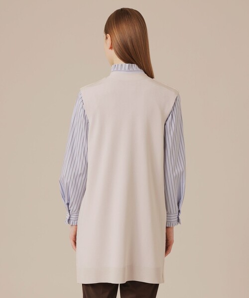 MACKINTOSH LONDON(マッキントッシュ ロンドン)の「スライトラスターストレッチシャギーコンビジレ(ベスト・レディース・ベージュ/ブラック・38)」の11枚目の写真