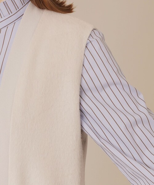 MACKINTOSH LONDON(マッキントッシュ ロンドン)の「スライトラスターストレッチシャギーコンビジレ(ベスト・レディース・ベージュ/ブラック・38)」の12枚目の写真