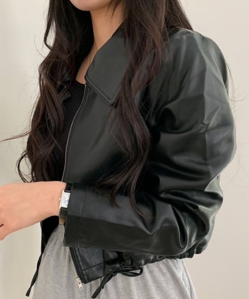 FREE STYLISTS(フリー スタイリスト)の「YUGA_YGMC Drawstring cropped jacket(ブルゾン・レディース・オフホワイト/ブラック・FREE)」の9枚目の写真