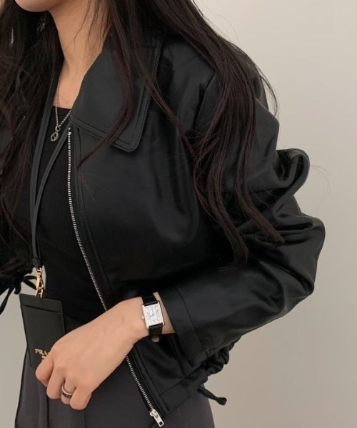 FREE STYLISTS(フリー スタイリスト)の「YUGA_YGMC Drawstring cropped jacket(ブルゾン・レディース・オフホワイト/ブラック・FREE)」の14枚目の写真