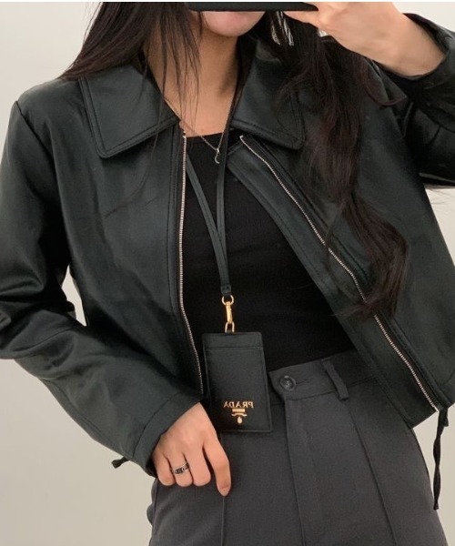 FREE STYLISTS(フリー スタイリスト)の「YUGA_YGMC Drawstring cropped jacket(ブルゾン・レディース・オフホワイト/ブラック・FREE)」の15枚目の写真