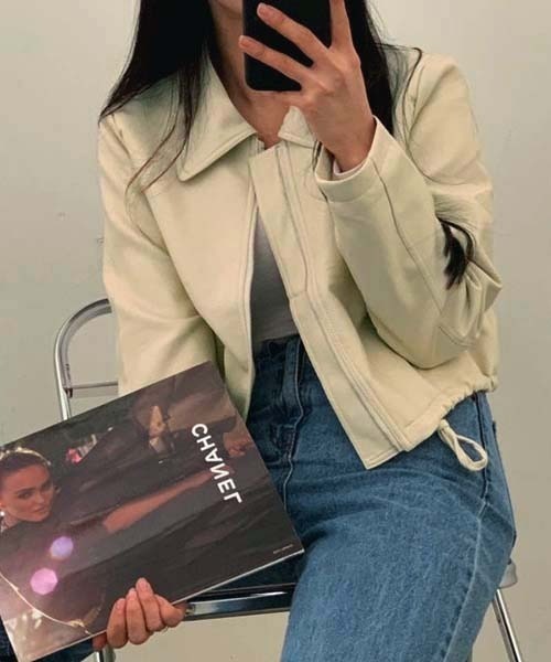 FREE STYLISTS(フリー スタイリスト)の「YUGA_YGMC Drawstring cropped jacket(ブルゾン・レディース・オフホワイト/ブラック・FREE)」の21枚目の写真