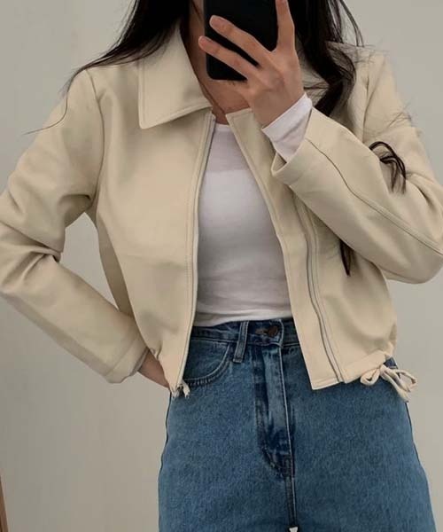 FREE STYLISTS(フリー スタイリスト)の「YUGA_YGMC Drawstring cropped jacket(ブルゾン・レディース・オフホワイト/ブラック・FREE)」の22枚目の写真