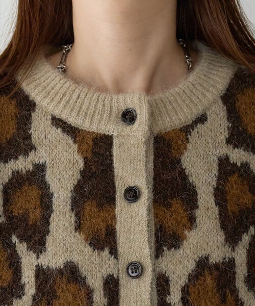 レオパードジャガードニットカーディガン（カーディガン/ボレロ
