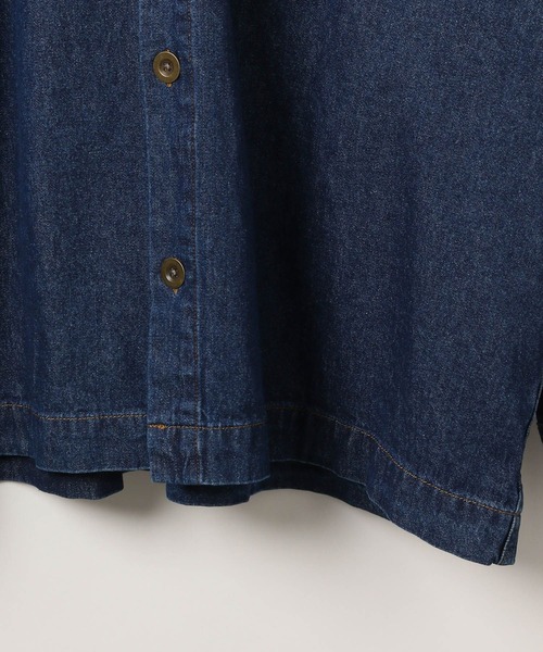 Dickies(ディッキーズ)の「【Dickies(ディッキーズ)】別注 ワークアウトBIGシャツ(シャツ/ブラウス・レディース・サックスブルー/ダークブルー・FREE)」の6枚目の写真