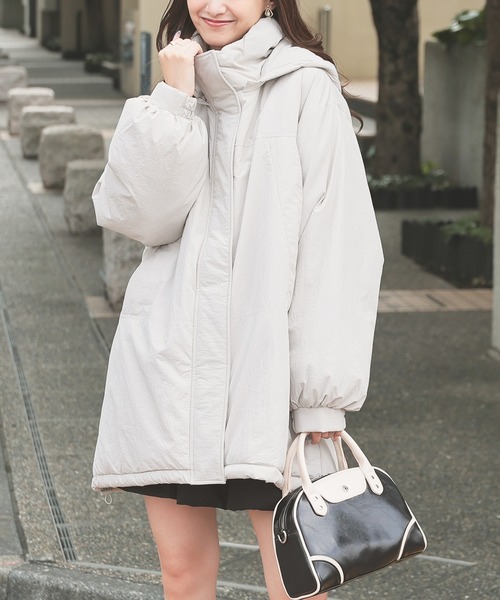 ⭐︎もんちゃん⭐︎LASUD 異素材　ロング　ブルゾン　アウター ラシュッド LASUD MA-1ロングブルゾン (UNISEX) （ブラック） -靴