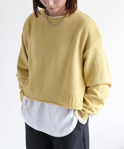 cepo（セポ）の「カシミアタッチクロップドニット〈ウォッシャブル〉（ニット/セーター・レディース・オフホワイト/ブラック/レッド/ブラウン/イエロー・M）」の5枚目の写真