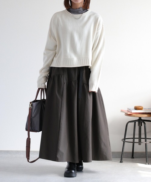 cepo（セポ）の「カシミアタッチクロップドニット〈ウォッシャブル〉（ニット/セーター・レディース・オフホワイト/ブラック/レッド/ブラウン/イエロー・M）」の6枚目の写真