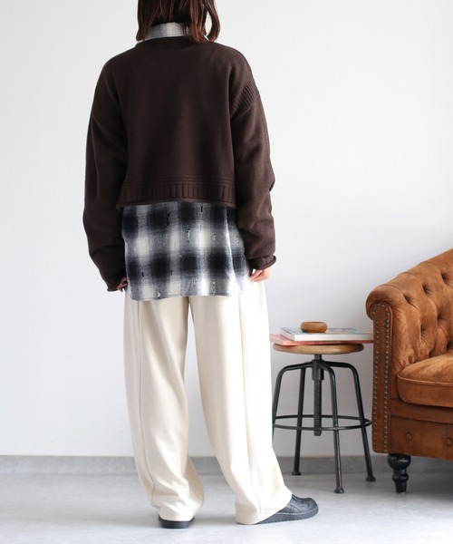 cepo（セポ）の「カシミアタッチクロップドニット〈ウォッシャブル〉（ニット/セーター・レディース・オフホワイト/ブラック/レッド/ブラウン/イエロー・M）」の18枚目の写真