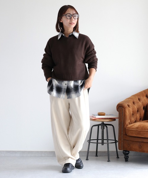 cepo（セポ）の「カシミアタッチクロップドニット〈ウォッシャブル〉（ニット/セーター・レディース・オフホワイト/ブラック/レッド/ブラウン/イエロー・M）」の20枚目の写真