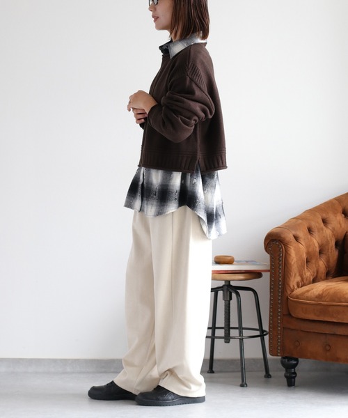 cepo（セポ）の「カシミアタッチクロップドニット〈ウォッシャブル〉（ニット/セーター・レディース・オフホワイト/ブラック/レッド/ブラウン/イエロー・M）」の17枚目の写真
