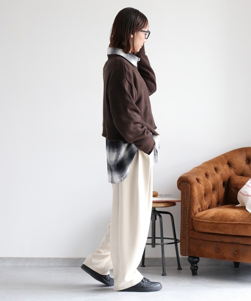 cepo（セポ）の「カシミアタッチクロップドニット〈ウォッシャブル〉（ニット/セーター・レディース・オフホワイト/ブラック/レッド/ブラウン/イエロー・M）」の19枚目の写真