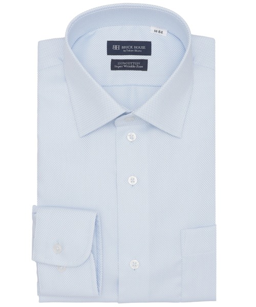 TOKYO SHIRTS(トウキョウシャツ)の「【超形態安定】 形態安定ノンアイロン ワイド 長袖ビジネスワイシャツ(ビジネスシャツ・メンズ・ブルー・首回り37cm-裄丈80cm/首回り39cm-裄丈80cm/首回り39cm-裄丈84cm/首回り41cm-裄丈82cm/首回り41cm-裄丈86cm/首回り42cm-裄丈82cm/首回り42cm-裄丈86cm/首回り43cm-裄丈82cm/首回り43cm-裄丈86cm/首回り37cm-裄丈84cm)」の1枚目の写真