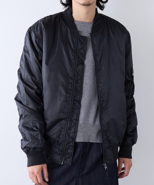 HAUS（ハウス）の「【HAUS】エステルツイル中綿MA-1 KMW-54811（MA-1・メンズ・ブラック/カーキ・LL/L/M）」の17枚目の写真