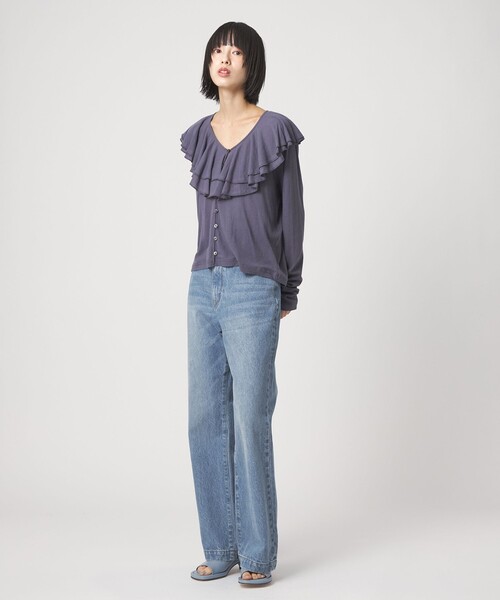 EMMEL REFINES(エメルリファインズ)の「<EMMEL REFINES>EM ハイウエスト ルーズ フレアデニム パンツ(デニムパンツ・レディース・ライトブルー/ネイビー・M/S/XS)」の21枚目の写真