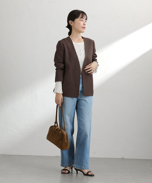 La TOTALITE（ラトータリテ）の「ノーカラーソフトジャケット（その他アウター・レディース・ブラック/ブラウン・36/38）」の3枚目の写真