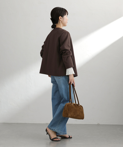 La TOTALITE（ラトータリテ）の「ノーカラーソフトジャケット（その他アウター・レディース・ブラック/ブラウン・36/38）」の5枚目の写真