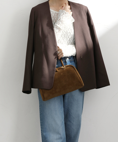 La TOTALITE（ラトータリテ）の「ノーカラーソフトジャケット（その他アウター・レディース・ブラック/ブラウン・36/38）」の7枚目の写真