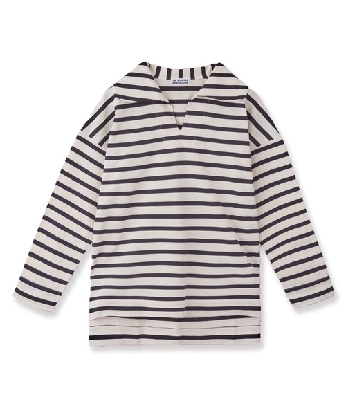 LA MARINE FRANCAISE（マリン フランセーズ）の「バスク天竺セーラープルオーバー（Tシャツ/カットソー・レディース・キャメル/グリーン/ブラック・FREE）」の2枚目の写真