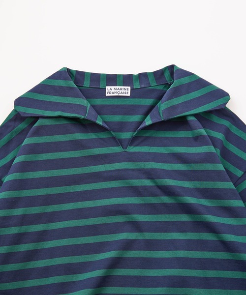 LA MARINE FRANCAISE（マリン フランセーズ）の「バスク天竺セーラープルオーバー（Tシャツ/カットソー・レディース・キャメル/グリーン/ブラック・FREE）」の7枚目の写真