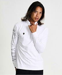 VIOLA（ヴィオラ）の「『VIOLA rumore/ヴィオラ ルモーレ』ラインストーンプリントハーフジップ長袖カットソー（Tシャツ/カットソー）」
