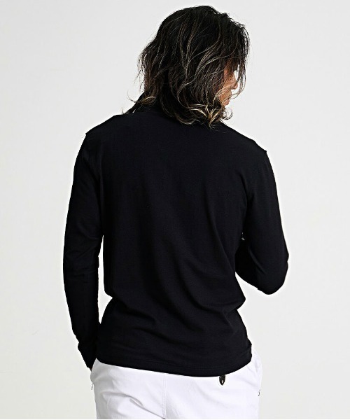 VIOLA(ヴィオラ)の「『VIOLA rumore/ヴィオラ ルモーレ』ラインストーンプリントハーフジップ長袖カットソー(Tシャツ/カットソー・メンズ・ブラック/ブラック×ホワイト/ホワイト・M/XL/L)」の7枚目の写真