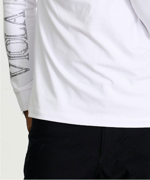 VIOLA(ヴィオラ)の「『VIOLA rumore/ヴィオラ ルモーレ』ラインストーンプリントハーフジップ長袖カットソー(Tシャツ/カットソー・メンズ・ブラック/ブラック×ホワイト/ホワイト・M/XL/L)」の12枚目の写真