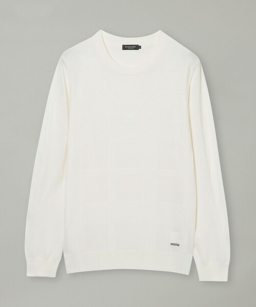 シャドーチェッククルーネックニット（ニット/セーター）｜BLACK LABEL