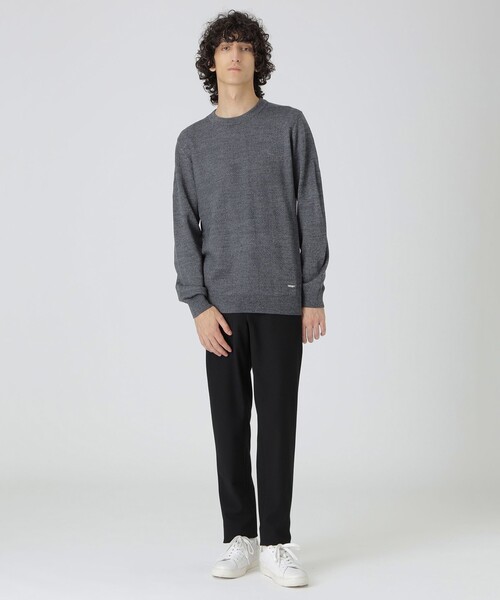 ブラックレーベルクレストブリッジ 新品グレー ニット / 長袖セーター LL シャドーチェッククルーネックニット（ニット/セーター）｜BLACK LABEL