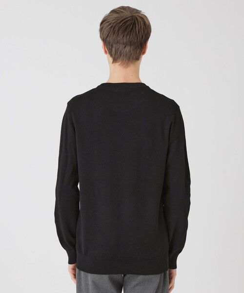 シャドーチェッククルーネックニット（ニット/セーター）｜BLACK LABEL