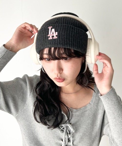 MLB(メジャーリーグベースボール)の「【日本未発売/WEB限定】MLB KOREA(エムエルビーコリア)/ロゴ刺繍ビーニー ニット帽/New jelly mid-binnie(ニットキャップ/ビーニー・レディース・チャコールグレー/グレー/ブルー/クリーム/ブラック/ピンク/グリーン/ネイビー/ベージュ/ブルー系その他/オレンジ/イエロー・FREE)」の18枚目の写真