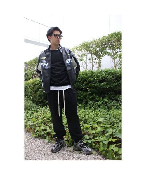 aimoha(アイモハ)の「aimoha men レーシングロゴデザイン PUジャケット/ Racing logo design PU jacket(その他アウター・メンズ・ホワイト/ブラック・MEDIUM/X-LARGE/LARGE)」の3枚目の写真