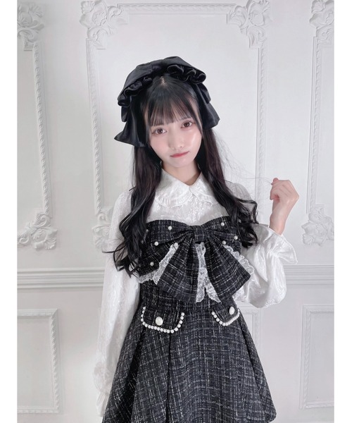 Ank Rouge(アンクルージュ)の「大きなベロアリボンヘッドドレス(カチューシャ・レディース・ピンク/レッド/ブラック・FREE)」の5枚目の写真