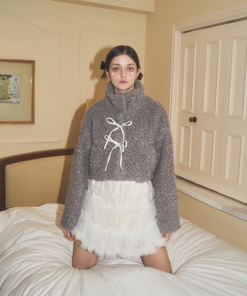 Lovilyn（ラヴィリン）の「推し活ティアードチュールミニスカート（スカート・レディース・ペールイエロー/チェリーレッド/ピンク/ホワイト・MEDIUM/SMALL）」の7枚目の写真