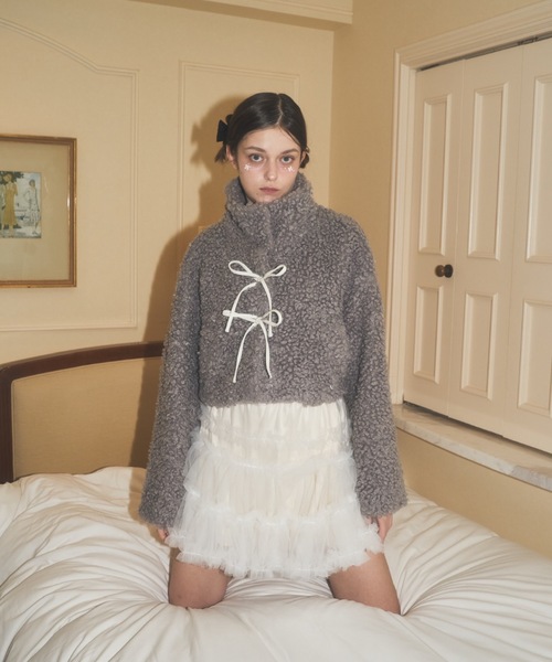 Lovilyn（ラヴィリン）の「推し活ティアードチュールミニスカート（スカート・レディース・ペールイエロー/チェリーレッド/ピンク/ホワイト・MEDIUM/SMALL）」の8枚目の写真