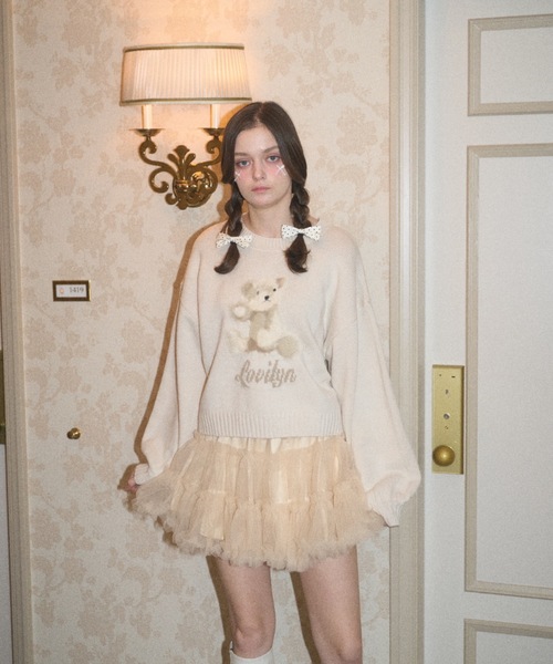 Lovilyn（ラヴィリン）の「推し活ティアードチュールミニスカート（スカート・レディース・ペールイエロー/チェリーレッド/ピンク/ホワイト・MEDIUM/SMALL）」の18枚目の写真