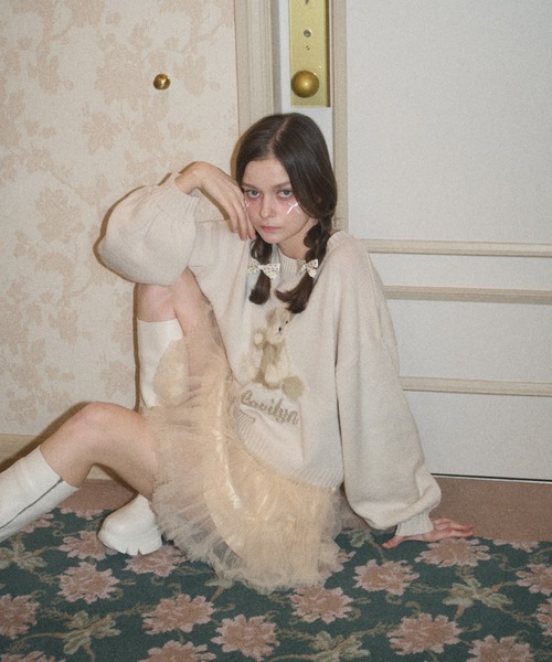 Lovilyn（ラヴィリン）の「推し活ティアードチュールミニスカート（スカート・レディース・ペールイエロー/チェリーレッド/ピンク/ホワイト・MEDIUM/SMALL）」の21枚目の写真