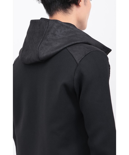 TORNADO MART（トルネードマート）の「ﾋﾞｰｽﾄﾍｱｰﾓｰﾙﾆｯﾄｺﾝﾋﾞﾌｰﾃﾞｨｰBL（ブルゾン・メンズ・ブラック/ホワイト・MEDIUM/LARGE/LL）」の20枚目の写真