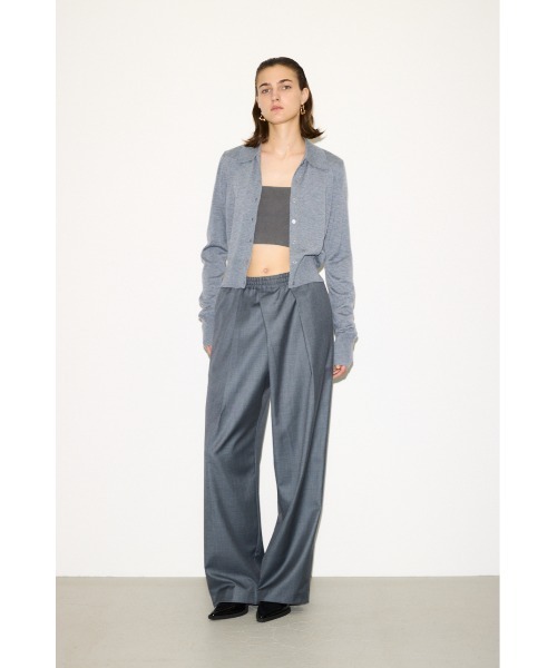 THROW by SLY（スローバイスライ）の「THROW KNIT POLO 2WAY HG CD ニット ポロ 2ウェイ ハイゲージ カーディガン 秋服 冬服（カーディガン/ボレロ・レディース・杢グレー/キナリ・FREE）」の9枚目の写真