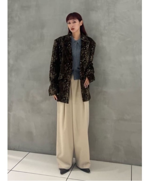 THROW by SLY（スローバイスライ）の「THROW KNIT POLO 2WAY HG CD ニット ポロ 2ウェイ ハイゲージ カーディガン 秋服 冬服（カーディガン/ボレロ・レディース・杢グレー/キナリ・FREE）」の21枚目の写真