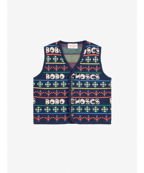 BOBO CHOSES(ボボショーズ)の「Toys all over knitted vest(ベスト・キッズ・マルチ・12-13y/10-11y/8-9y/6-7YEAR/4-5YEAR/2-3YEAR)」の2枚目の写真