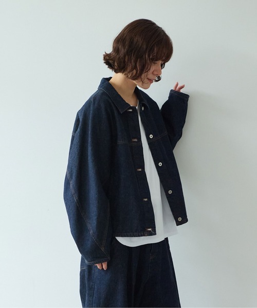 yuni（ユニ　）の「10oz denim cocoon ブルゾン（デニムジャケット・レディース・インディゴブルー・FREE）」の8枚目の写真