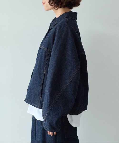 yuni（ユニ　）の「10oz denim cocoon ブルゾン（デニムジャケット・レディース・インディゴブルー・FREE）」の12枚目の写真