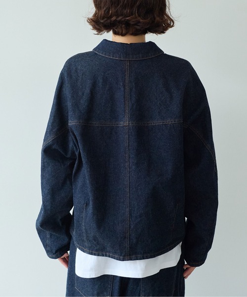 yuni（ユニ　）の「10oz denim cocoon ブルゾン（デニムジャケット・レディース・インディゴブルー・FREE）」の13枚目の写真