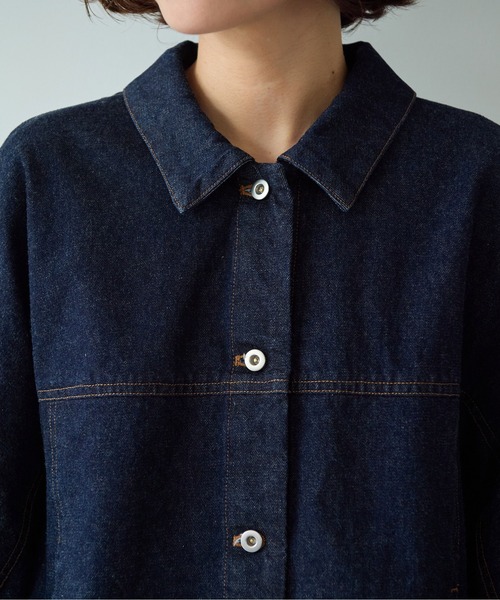 yuni（ユニ　）の「10oz denim cocoon ブルゾン（デニムジャケット・レディース・インディゴブルー・FREE）」の15枚目の写真